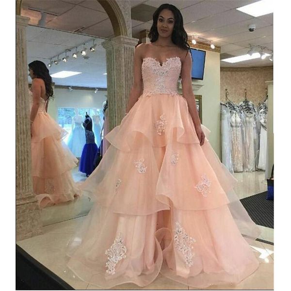2020 applique lace pink prom dresses sweetheart sleeveless ruffled organza a line evening party wear formal long prom dresses custom made, Black
2020 applique lace pink prom dresses sweetheart sleeveless ruffled organza a line evening party wear formal long prom dresses custom made, Black