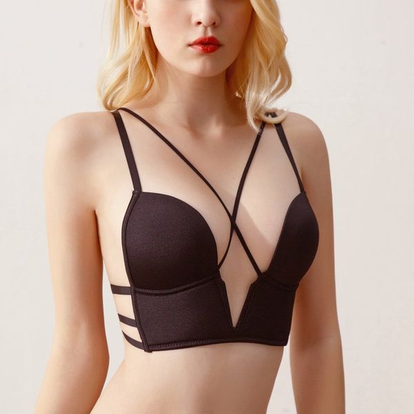 2019 new smooth deep v no steel ring bra beauty back gathered bra super hollow 2 colors, Red;black
2019 new smooth deep v no steel ring bra beauty back gathered bra super hollow 2 colors, Red;black