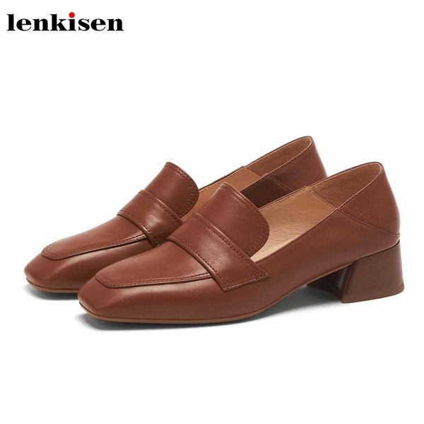 lenkisen full grain leather solid loafers shoes square toe med heels slip on fashion women dress spring daily wear pumps l81, Black
lenkisen full grain leather solid loafers shoes square toe med heels slip on fashion women dress spring daily wear pumps l81, Black