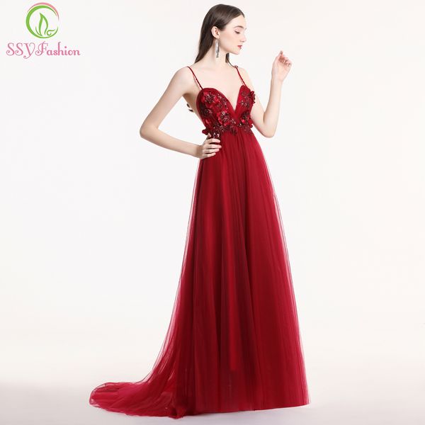 ssyfashion new prom dress v-neck backless sleeveless wine red lace flower party formal evening gown catwalk dresses, White;black
ssyfashion new prom dress v-neck backless sleeveless wine red lace flower party formal evening gown catwalk dresses, White;black