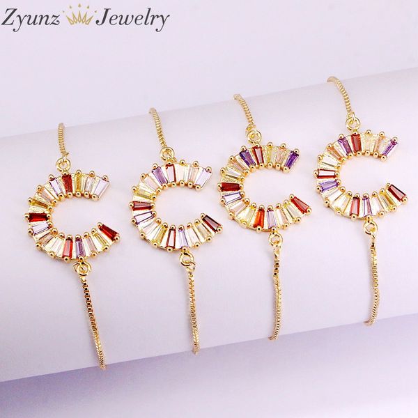 10pcs, colorful cz bracelets u shape adjustable chain charm micro cubic zirconia gold color bracelet for women jewelry, Black
10pcs, colorful cz bracelets u shape adjustable chain charm micro cubic zirconia gold color bracelet for women jewelry, Black