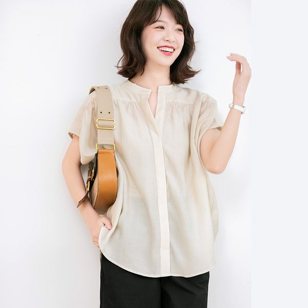 tencel shirt women's short sleeved summer 2020 summer new style europe and america big v-neck pleat loose-fit slimmin, White
tencel shirt women's short sleeved summer 2020 summer new style europe and america big v-neck pleat loose-fit slimmin, White