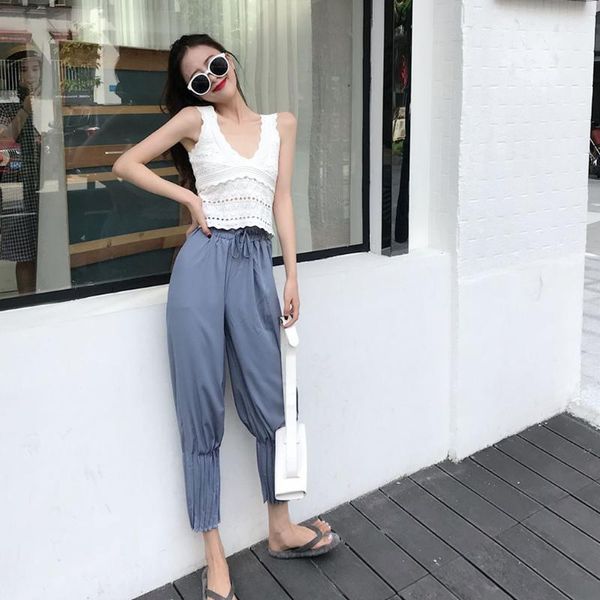 p shoot ins super fire pants women's summer chiffon drape wide-leg high-waisted capri pants casual harem, Black;white
p shoot ins super fire pants women's summer chiffon drape wide-leg high-waisted capri pants casual harem, Black;white