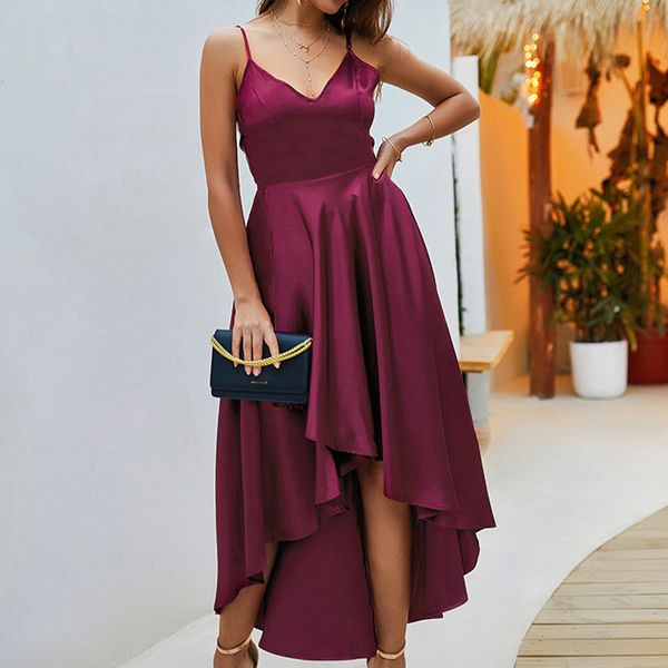 women v-neck camiso lrregularity midi dress fashion pure color knee length dress holiday beach party ladies midi dresses, Black;gray
women v-neck camiso lrregularity midi dress fashion pure color knee length dress holiday beach party ladies midi dresses, Black;gray