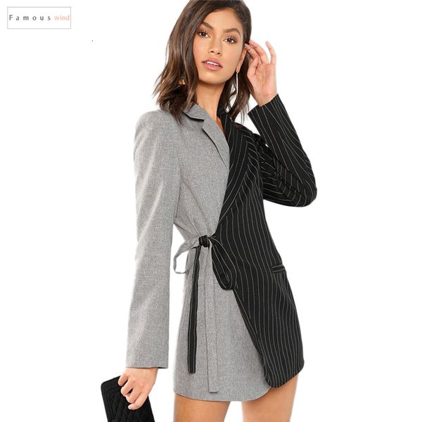 autumn women blazers and jackets surplice tie waist colorblock wrap womens blazer notched outerwear ladies long coat, White;black
autumn women blazers and jackets surplice tie waist colorblock wrap womens blazer notched outerwear ladies long coat, White;black