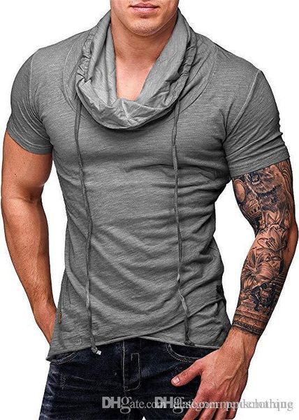 mens solid color fitness tshirt high collar short sleeve mens designer teenager fashion tees, White;black
mens solid color fitness tshirt high collar short sleeve mens designer teenager fashion tees, White;black