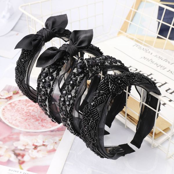 hair accessories bohemian vintage black lace with blace seed beads headband knotted bow hairband
hair accessories bohemian vintage black lace with blace seed beads headband knotted bow hairband