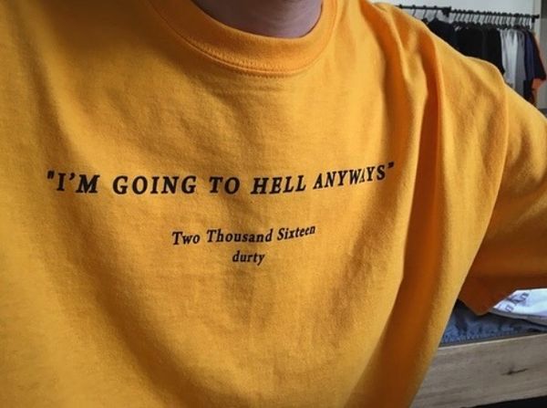 i' going to hell anyways lettres printed funny t-shirt tumblr fashion yellow t-shirt summer short sleeves tee, White
i' going to hell anyways lettres printed funny t-shirt tumblr fashion yellow t-shirt summer short sleeves tee, White