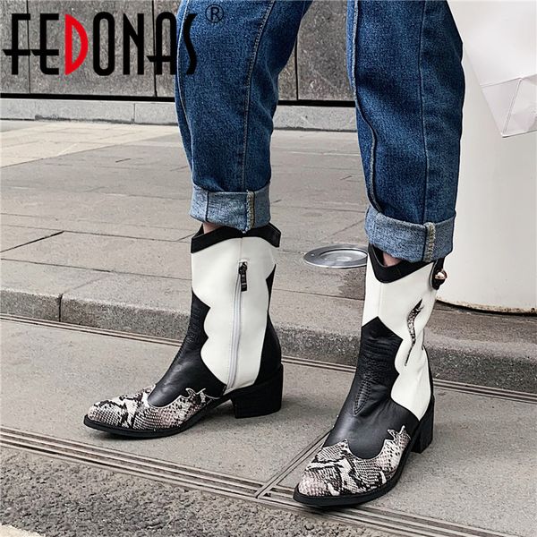 fedonas fashion print genuine leather women mid-calf boots autumn winter pointed toe high heels western boots party shoes woman, Black
fedonas fashion print genuine leather women mid-calf boots autumn winter pointed toe high heels western boots party shoes woman, Black