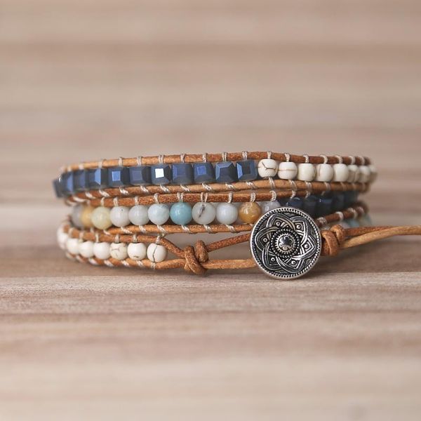 dropshipping wrap bracelets natural stones crystal natural amazonite charm 3 times friendship bracelet boho bracelet homme, Golden;silver
dropshipping wrap bracelets natural stones crystal natural amazonite charm 3 times friendship bracelet boho bracelet homme, Golden;silver