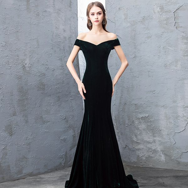 velvet mermaid off shoulder evening dresses 2020 long evening gowns short sleeves formal party dress robe de soiree, Black;red
velvet mermaid off shoulder evening dresses 2020 long evening gowns short sleeves formal party dress robe de soiree, Black;red