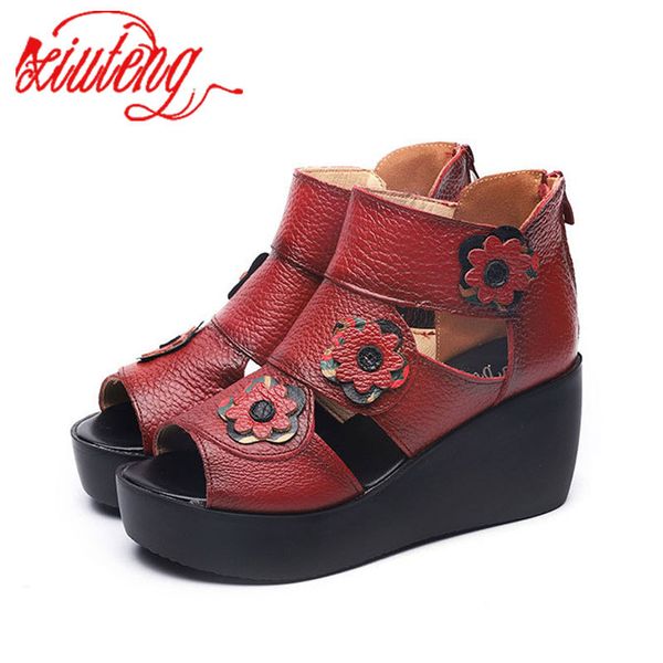 xiuteng 2019 women fish mouth non-slip platform slope high heels sandals genuine leather sandals roman shoes female y200702, Black
xiuteng 2019 women fish mouth non-slip platform slope high heels sandals genuine leather sandals roman shoes female y200702, Black