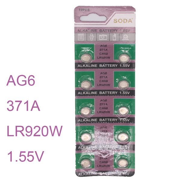 10pcs / set watch batterie ag6 sr920sw sr69 sg6 371 cell button batteries alkaline men ladies childre watches battery, Bronze;slivery
10pcs / set watch batterie ag6 sr920sw sr69 sg6 371 cell button batteries alkaline men ladies childre watches battery, Bronze;slivery