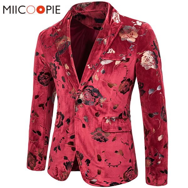 mens suit jacket blazers gold bronzing rose floral printed velvet blazer hombre 2019 korean stage costumes winter jacket men, White;black
mens suit jacket blazers gold bronzing rose floral printed velvet blazer hombre 2019 korean stage costumes winter jacket men, White;black