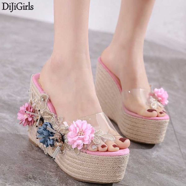 woman slippers summer sandals casual bohemian sandals ladies flowers high heel slippers 12cm heel platform heels womens wedges, Black
woman slippers summer sandals casual bohemian sandals ladies flowers high heel slippers 12cm heel platform heels womens wedges, Black