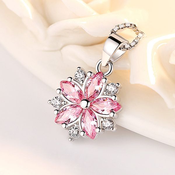 fashion 925 sterling silver flower pendant necklace women pink white cubic zircon crystal long chain necklace 925 silver jewelry
fashion 925 sterling silver flower pendant necklace women pink white cubic zircon crystal long chain necklace 925 silver jewelry
