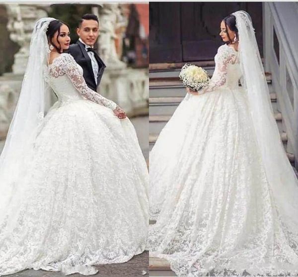 long sleeve princess wedding dresses 2019 full lace chapel train jewel neck full back church garden arabic muslim wedding gowns, White
long sleeve princess wedding dresses 2019 full lace chapel train jewel neck full back church garden arabic muslim wedding gowns, White