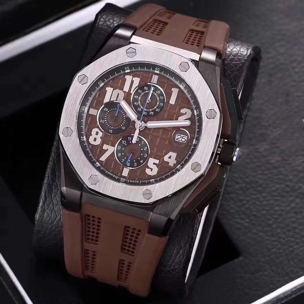 new arrival luxury men's multi-function quartz watch vk timing quartz movement watches rubber 42mm mens quartz watch, Slivery;brown
new arrival luxury men's multi-function quartz watch vk timing quartz movement watches rubber 42mm mens quartz watch, Slivery;brown