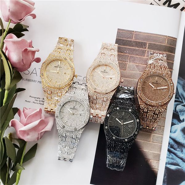 colors mens fashion watch royal oak luxury designer diamond iced out watches stainless steel bling quartz ap movement party wristwatch ap2, Black;brown
colors mens fashion watch royal oak luxury designer diamond iced out watches stainless steel bling quartz ap movement party wristwatch ap2, Black;brown