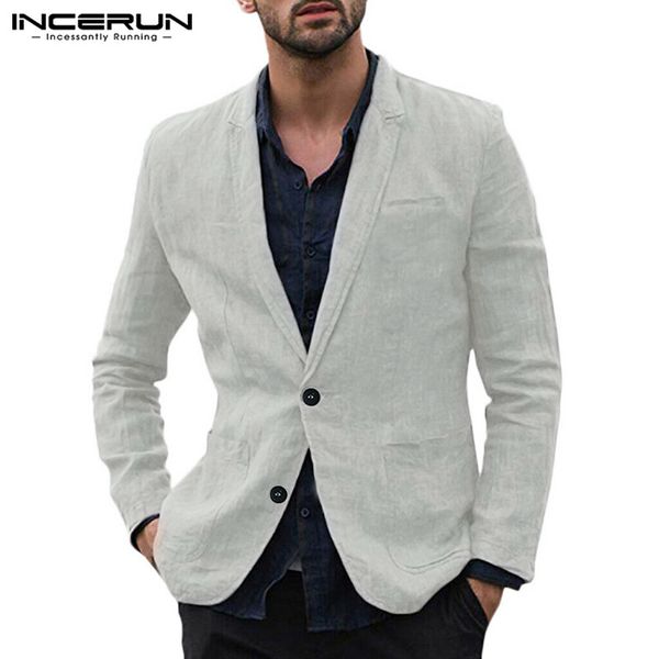 incerun fashion men blazers long sleeve lapel cotton plain outerwear business casual blazer suits jackets men streetwear 2019, White;black
incerun fashion men blazers long sleeve lapel cotton plain outerwear business casual blazer suits jackets men streetwear 2019, White;black