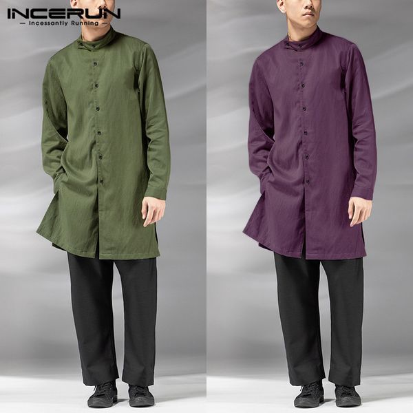 incerun autumn muslim kaftan men solid long sleeve casual long shirt fashion social retro comfort cotton button mens blouse 3xl, White;black
incerun autumn muslim kaftan men solid long sleeve casual long shirt fashion social retro comfort cotton button mens blouse 3xl, White;black