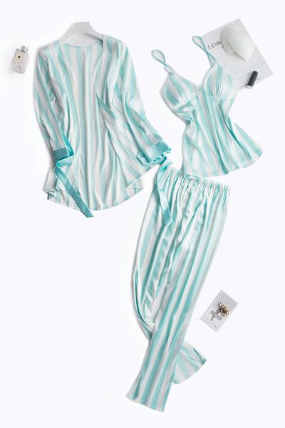 sexy v-образного вырез nightgown homewear женского 3шт sleep set повседневная шелковистый сатин robe set изысканная полосатая пижама nightwe, Black;red
sexy v-образного вырез nightgown homewear женского 3шт sleep set повседневная шелковистый сатин robe set изысканная полосатая пижама nightwe, Black;red