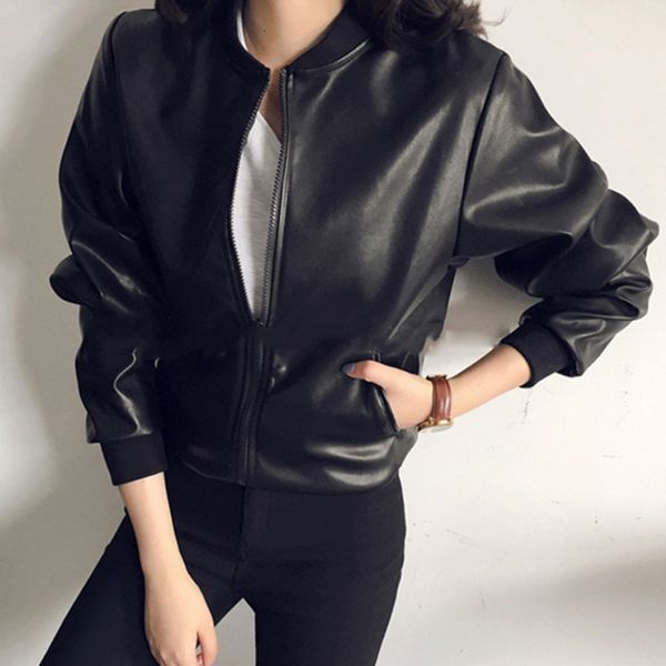 men's jackets #2657 black long sleeve faue leather coats ladies plus size no hoodie pu jacket coat woman streetwear loose femme, Black;brown
men's jackets #2657 black long sleeve faue leather coats ladies plus size no hoodie pu jacket coat woman streetwear loose femme, Black;brown