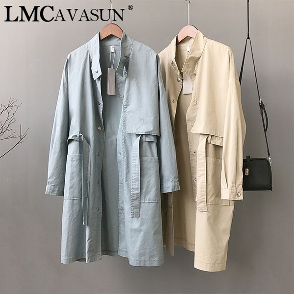 lmcavasun spring woman jacket single breasted cotton stand collar long windbreaker korean harajuku female overcoat trenchcoat, Tan;black
lmcavasun spring woman jacket single breasted cotton stand collar long windbreaker korean harajuku female overcoat trenchcoat, Tan;black