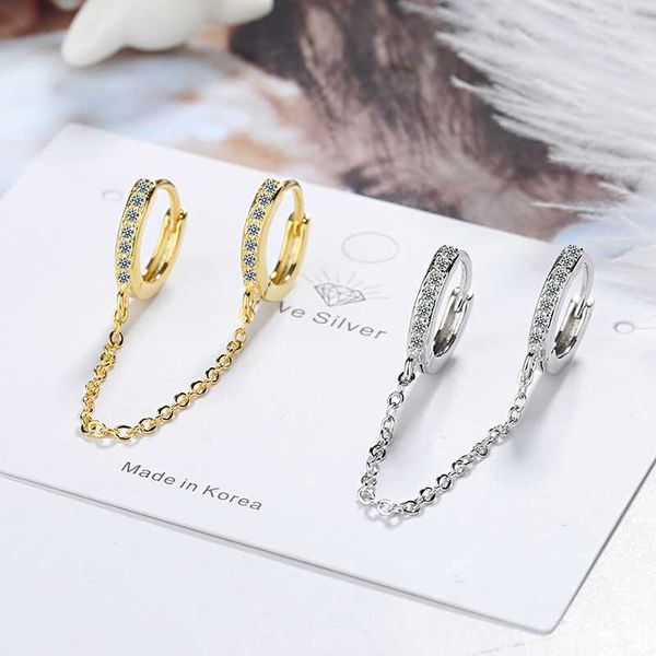 jyouhf 1pc double ear hole cubic zircon with chain drop earrings for women fashion 925 sterling silver wedding earring jewelry, Golden;silver
jyouhf 1pc double ear hole cubic zircon with chain drop earrings for women fashion 925 sterling silver wedding earring jewelry, Golden;silver