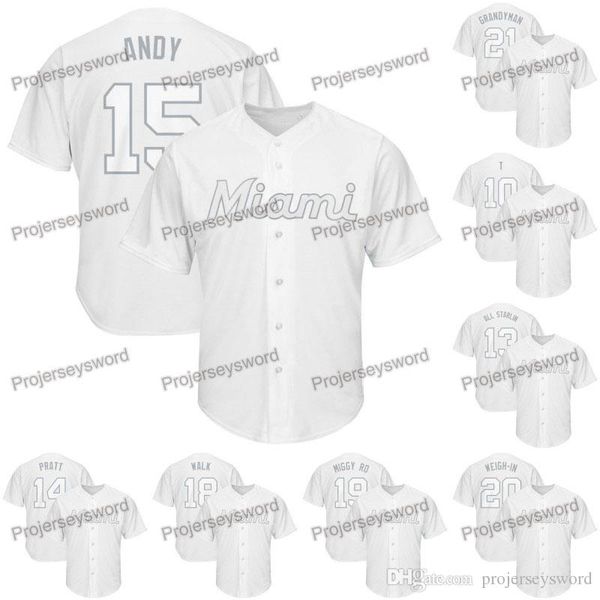 Miami Brian Anderson 2019 Players Weekend Marlins Jersey Jt Riddle Starlin Castro Martin Prado Neil Walker Miguel Rojas Sandy Alcantara