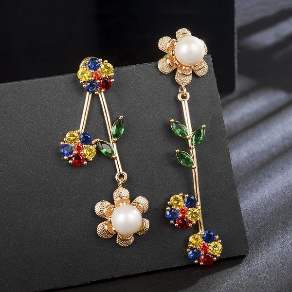 fashion jewelry flower earrings 2018 new 925 sterling silver needle personality asymmetrical earring drop for women, Golden;silver
fashion jewelry flower earrings 2018 new 925 sterling silver needle personality asymmetrical earring drop for women, Golden;silver