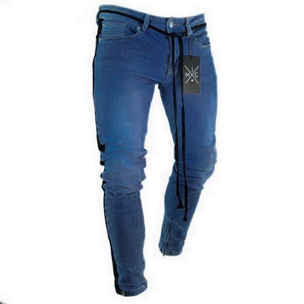 men side stripe skinny jeans hip hop elastic slim fit denim pants male stretchy pencil bottoms fashion streetwear 2018 sale, Blue
men side stripe skinny jeans hip hop elastic slim fit denim pants male stretchy pencil bottoms fashion streetwear 2018 sale, Blue