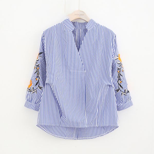 designer blouses for women casual striped women blouse vintage embroidery design long sleeves v neck collar women shirts new, White
designer blouses for women casual striped women blouse vintage embroidery design long sleeves v neck collar women shirts new, White