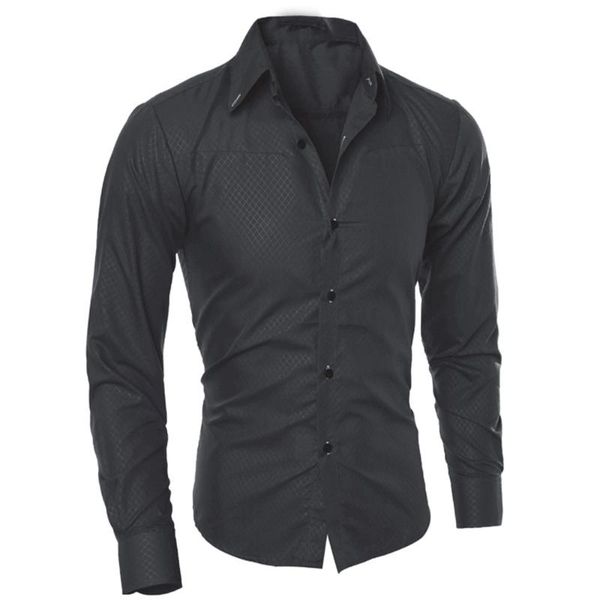 man printed long sleeve solid slim shirts fashion casual buttons turn down collar business blouse white black
man printed long sleeve solid slim shirts fashion casual buttons turn down collar business blouse white black