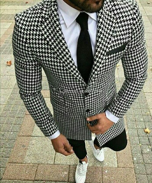 two buttons houndstooth groom tuxedos notch lapel groomsmen mens suits wedding/prom/dinner blazer (jacket+pants+tie) k392, Black;gray
two buttons houndstooth groom tuxedos notch lapel groomsmen mens suits wedding/prom/dinner blazer (jacket+pants+tie) k392, Black;gray