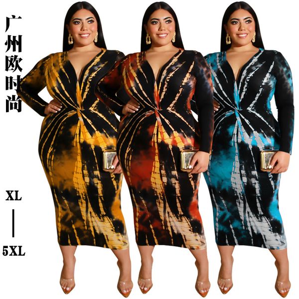 xl-5xl european and american spring tie-dye printing v-neck tight long plus size women's dress, Black;gray
xl-5xl european and american spring tie-dye printing v-neck tight long plus size women's dress, Black;gray