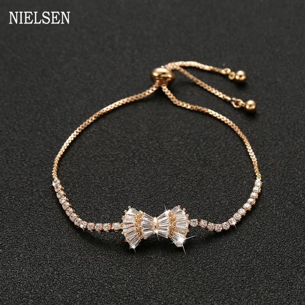 luxurious zircon bowknot bracelet gold color adjustable chain charm bracelets for women fashion jewelry, Black
luxurious zircon bowknot bracelet gold color adjustable chain charm bracelets for women fashion jewelry, Black