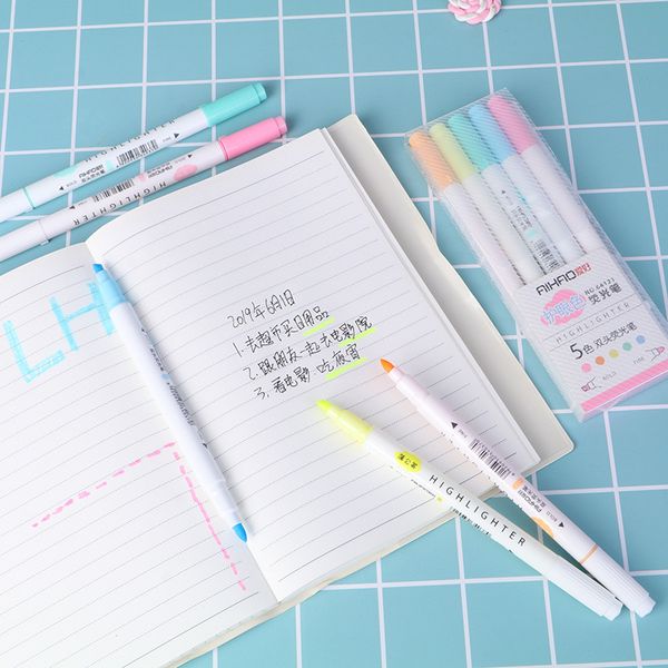 5 pcs/lot double head highlighter cute eye protection drawing marker pens office school writing supplies stationery gift, Black;red
5 pcs/lot double head highlighter cute eye protection drawing marker pens office school writing supplies stationery gift, Black;red
