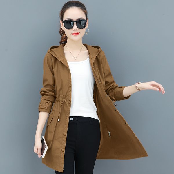 women's trench coats female windbreaker spring autumn vintage solid plus size big pocket long hooded outerwear women slim office lady c, Tan;black
women's trench coats female windbreaker spring autumn vintage solid plus size big pocket long hooded outerwear women slim office lady c, Tan;black
