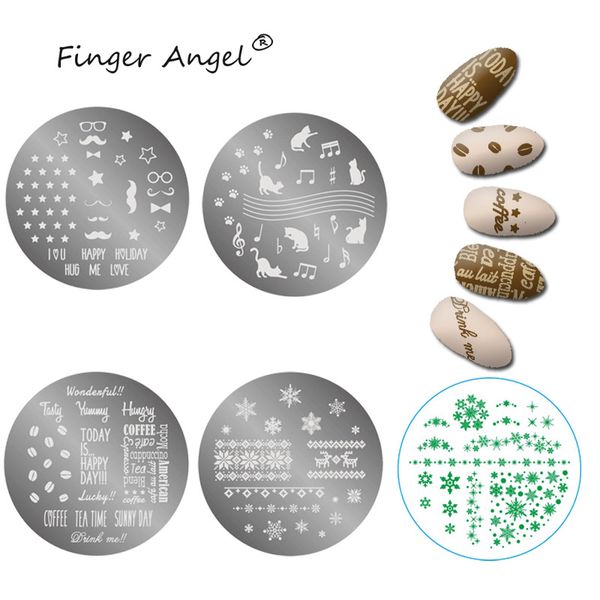 finger angel 1pcs nail art stamping plates stamp image platet cartoon cat pattern snowflake designs round manicure template, White
finger angel 1pcs nail art stamping plates stamp image platet cartoon cat pattern snowflake designs round manicure template, White