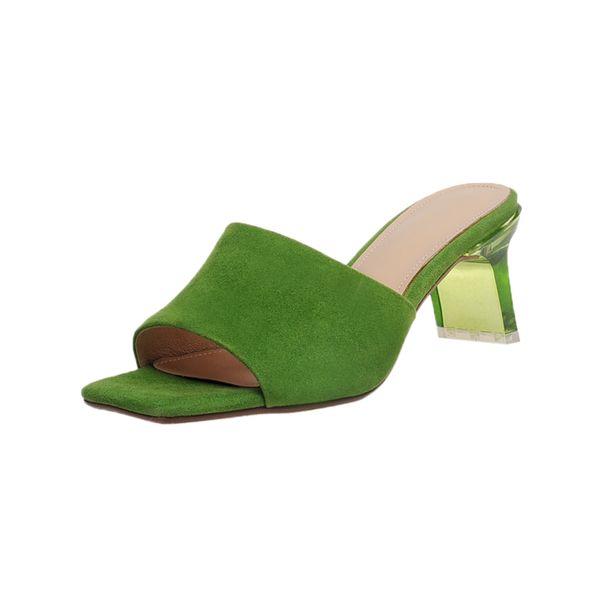 retro suede leather high heels slipper shoes women fashion summer shoes woman green yellow black open toe flop flips 
retro suede leather high heels slipper shoes women fashion summer shoes woman green yellow black open toe flop flips