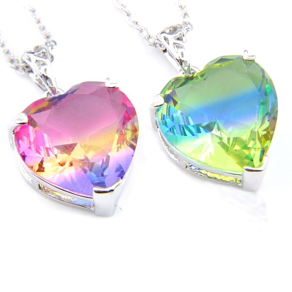 luckyshine 2 pcs new women pendants heart fire colorful bi colored tourmaline gems 925 silve necklace for women zircon gift necklaces p, Silver
luckyshine 2 pcs new women pendants heart fire colorful bi colored tourmaline gems 925 silve necklace for women zircon gift necklaces p, Silver