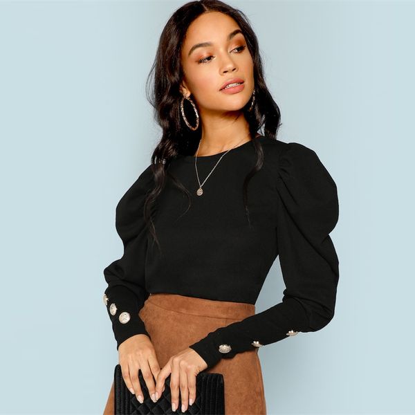 women tshirt women black long sleeve women t shirt puff sleeve with button detail tee shirt slim shirts elegant ladies, White
women tshirt women black long sleeve women t shirt puff sleeve with button detail tee shirt slim shirts elegant ladies, White