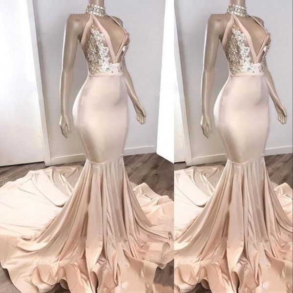 new champagne evening dresses wear halter deep v neck illusion lace crystal beads backless plus size formal party dress prom gowns, Black;red
new champagne evening dresses wear halter deep v neck illusion lace crystal beads backless plus size formal party dress prom gowns, Black;red