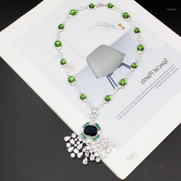 18k women necklace green color evening chain clavicle chain 2020 necklace gift for women girl21, Silver
18k women necklace green color evening chain clavicle chain 2020 necklace gift for women girl21, Silver