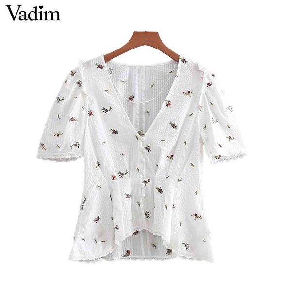 vadim women v neck floral embroidery blouse ruffles short sleeve shirts fashion female white casual chic blusas mujer da278 y19042902
vadim women v neck floral embroidery blouse ruffles short sleeve shirts fashion female white casual chic blusas mujer da278 y19042902