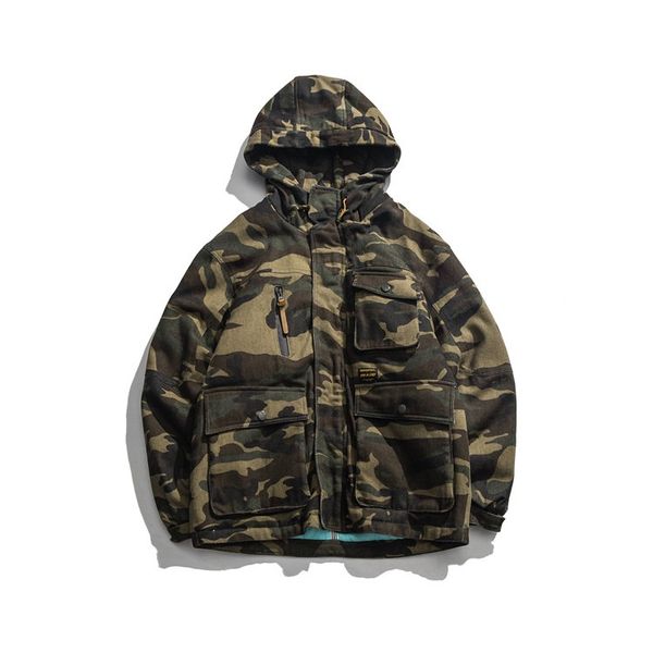 2019 winter new multi-pocket thick warm camouflage cotton men's loose hooded workwear coat, Black
2019 winter new multi-pocket thick warm camouflage cotton men's loose hooded workwear coat, Black