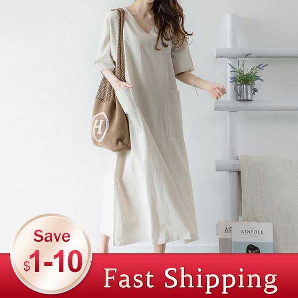 summer casual office ladies japan style cotton linen loose shirt dress women maxi dress korean daily simple solid girl dresses, White;black
summer casual office ladies japan style cotton linen loose shirt dress women maxi dress korean daily simple solid girl dresses, White;black