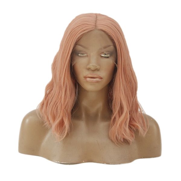 short bob natural wavy cosplay lace front wig rose gold charming color middle part synthetic lace front wig, Black
short bob natural wavy cosplay lace front wig rose gold charming color middle part synthetic lace front wig, Black