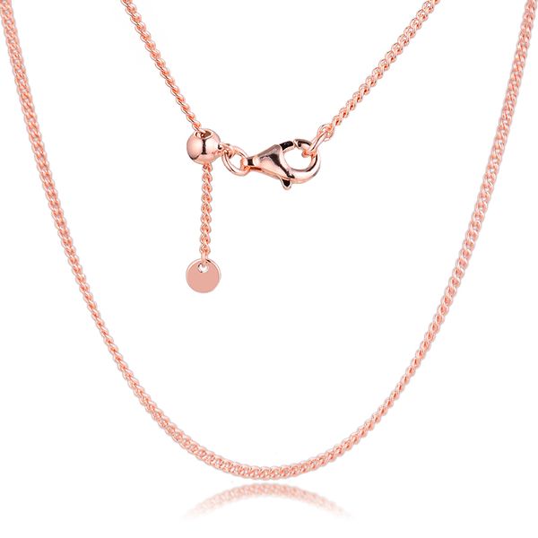 rose curb chain necklaces 100% 925 sterling-silver-jewelry ing